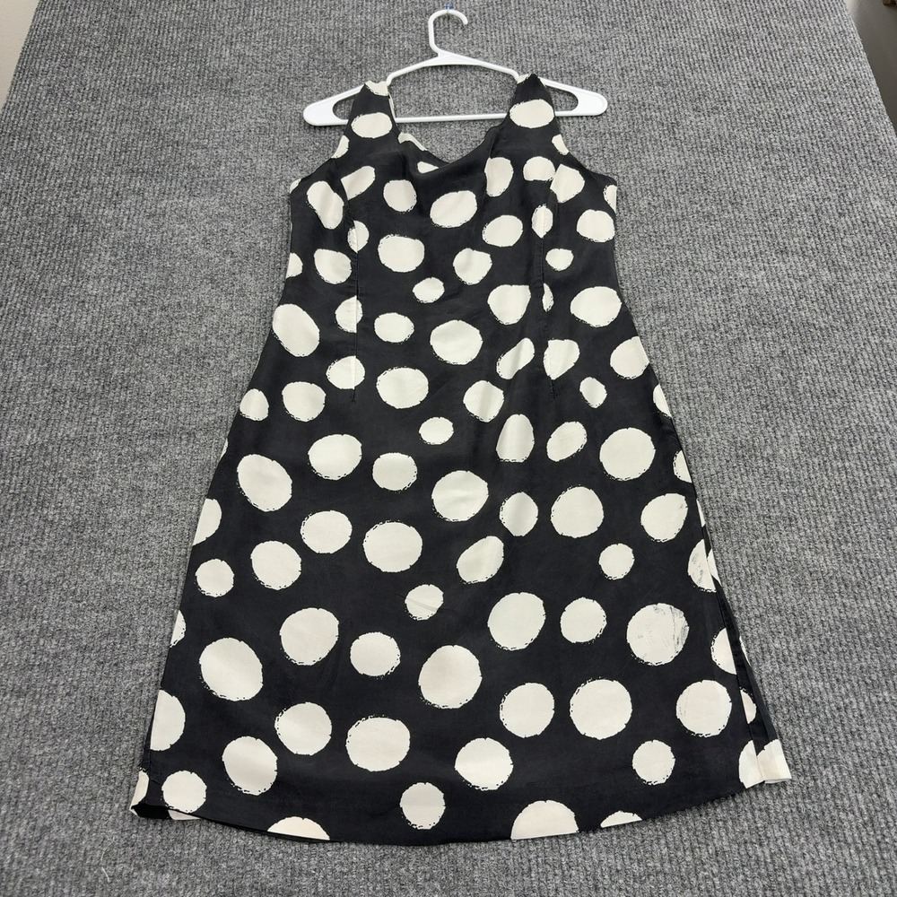 Georgiou Studio Dress Womens 8 Black White Polka Dot Sleeveless Retro Mod Style